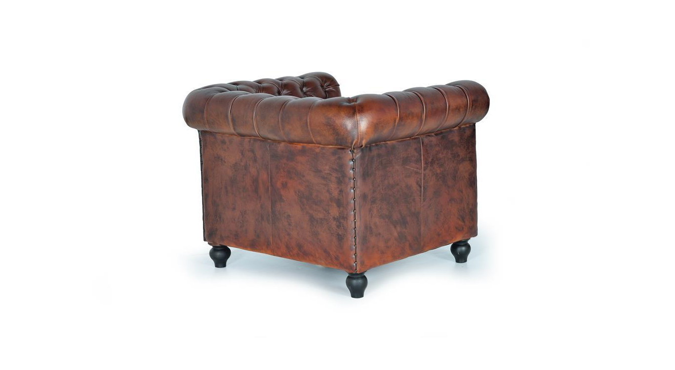 Fauteuil Cuir Marron 96x86x72cm