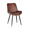 Chaise Fer, Cuir Marron 53x63x87cm