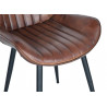 Chaise Fer, Cuir Marron 53x63x87cm