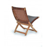 Fauteuil Bois, Cuir Marron 57x71x85cm