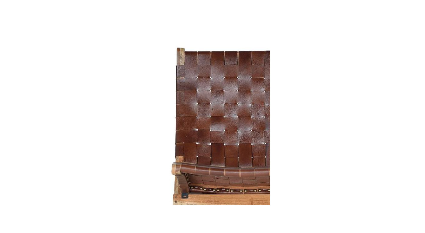 Sessel Holz, Leder Braun 57x71x85cm