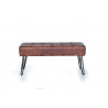 Banc Fer, Cuir Marron 96x40x44cm