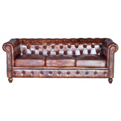 Sofa Leder Braun 200x85x76cm