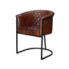 Fauteuil Fer, Cuir Marron 62x60x76cm