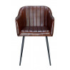 Fauteuil Fer, Cuir Marron 55x56x82cm