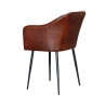 Fauteuil Fer, Cuir Marron 55x56x82cm