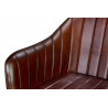 Chaise Fer, Cuir Marron 55x56x82cm