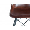 Chaise Fer, Cuir Marron 45x54x83cm