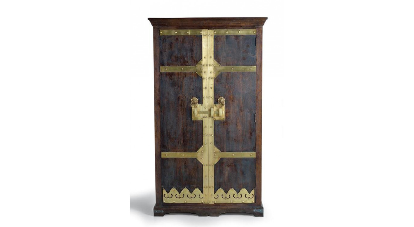 Armoire Bois, Bronze Marron 110x50x190cm