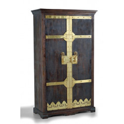 Armoire Bois, Bronze Marron 110x50x190cm