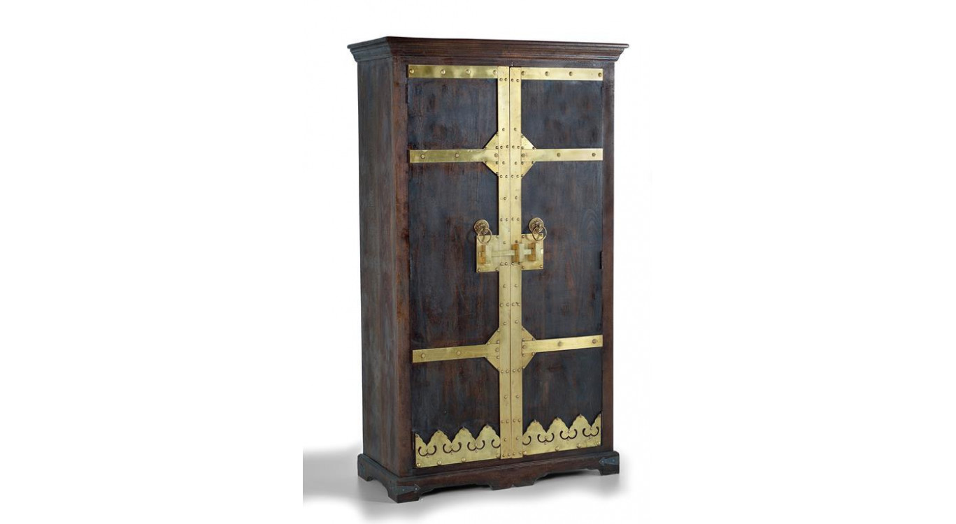 Armoire Bois, Bronze Marron 110x50x190cm