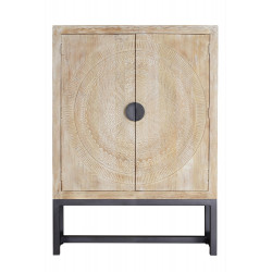 Armoire Bois, Métal Blanc 124x42x176cm