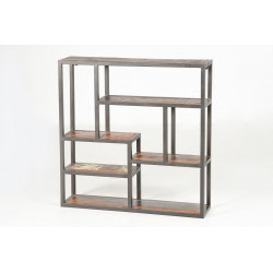 Etagère Murale Bois, Métal Marron 80x18x80cm