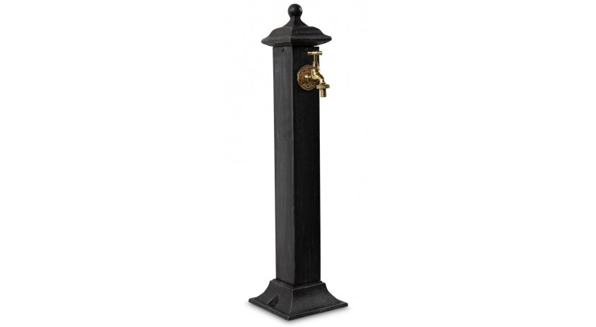 Gartenbrunnen Metall Grau 17.5x17.5x71cm