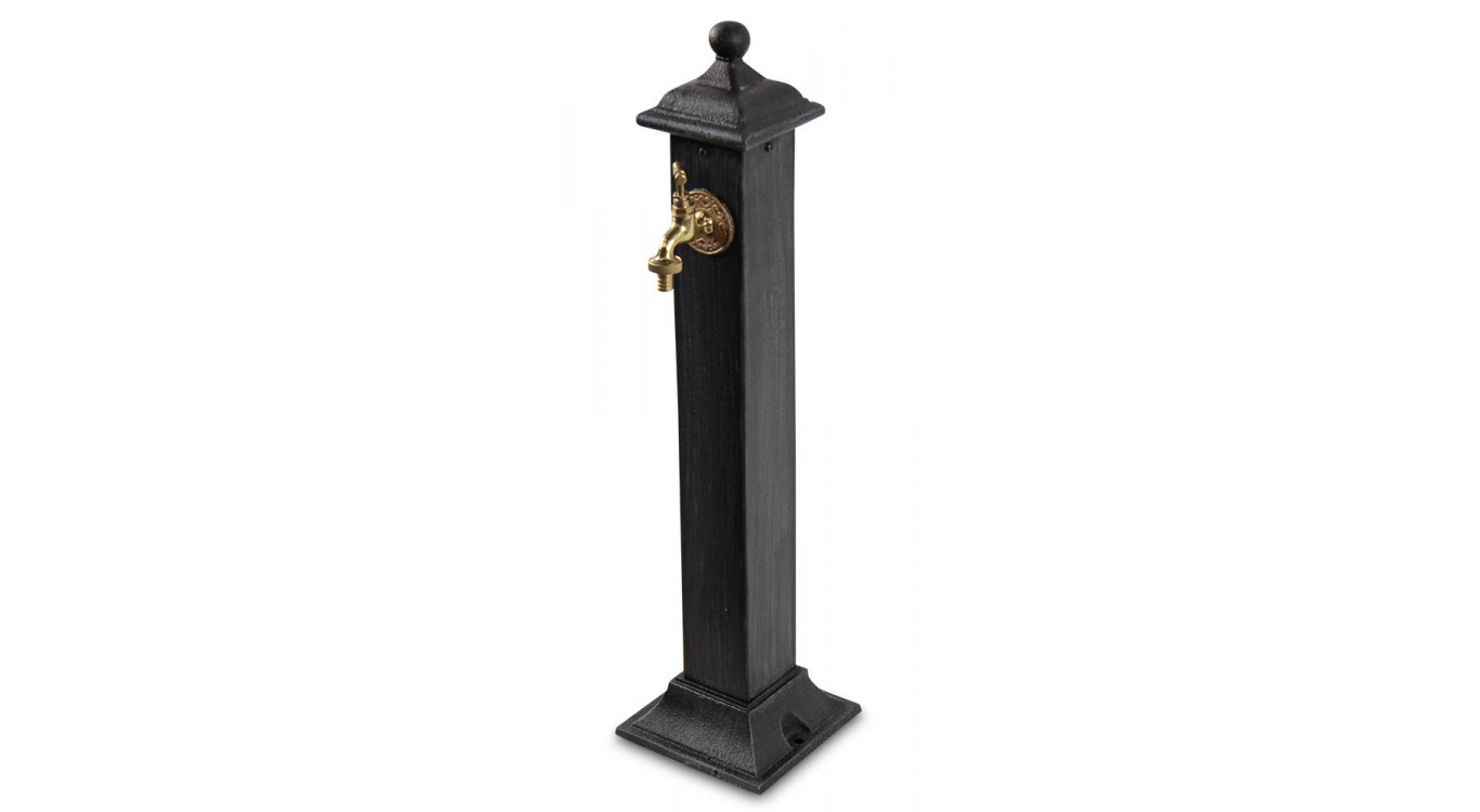 Gartenbrunnen Metall Grau 17.5x17.5x71cm