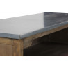 Meuble Bas Rangement Bois Plateau Zinc 119x47x90cm