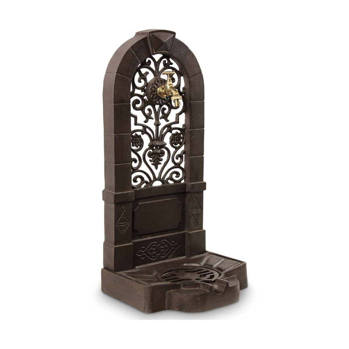 Fontaine de Jardin Fonte Marron 35.5x31x74.5cm