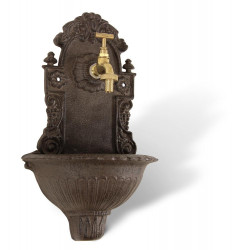 Fontaine de Jardin Fonte Marron 24.5x12.5x40cm