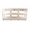 Console Drapier 3 Tiroirs Bois Blanc Céruse 199x50x99cm