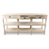 Console Drapier 3 Tiroirs Bois Blanc Céruse 199x50x99cm