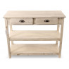 Console 2 Tiroirs Bois Blanc 100x40x80.5cm