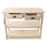 Console 2 Tiroirs Bois Blanc 100x40x80.5cm