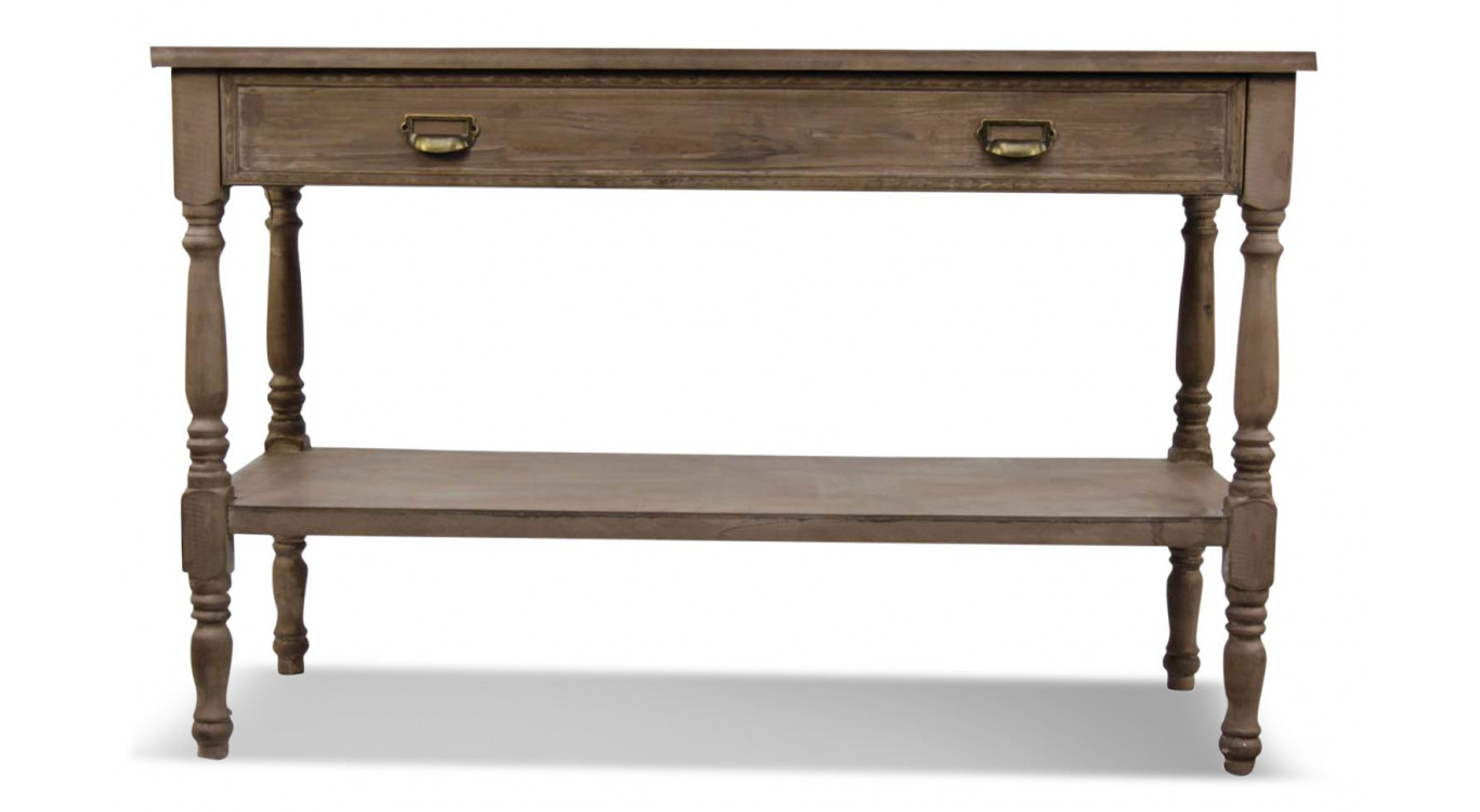 Meuble Console Drapier Bois 1 Tiroir 120x45x77cm