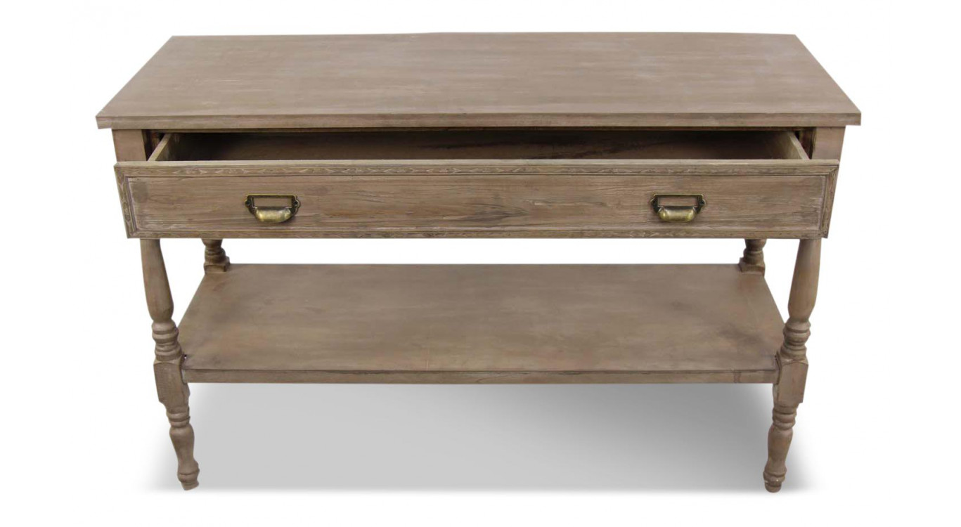 Meuble Console Drapier Bois 1 Tiroir 120x45x77cm