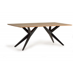 Table à Manger Bois, Métal Marron 180x90x76cm