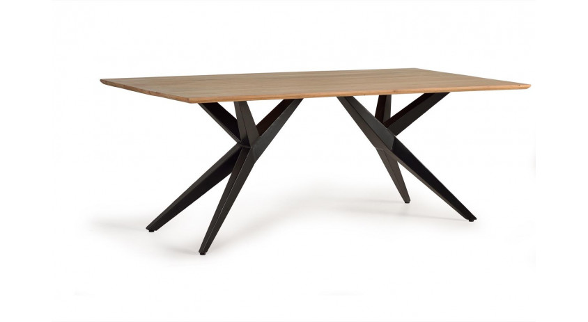 Table à Manger Bois, Métal Marron 180x90x76cm