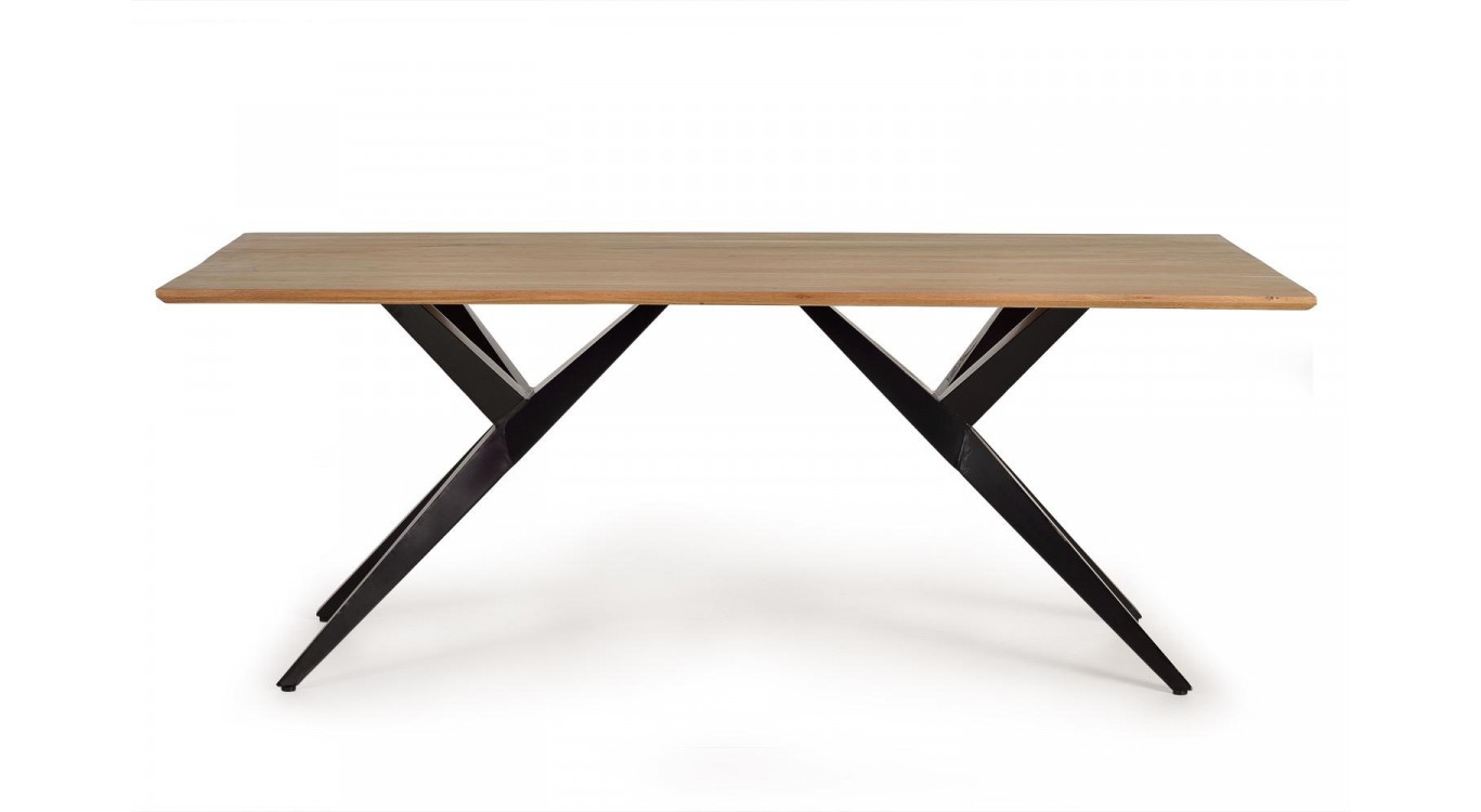 Table à Manger Bois, Métal Marron 180x90x76cm