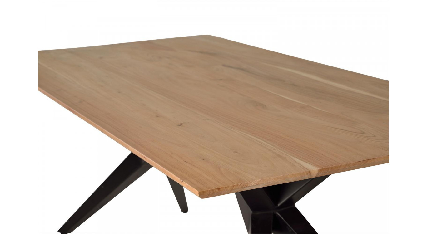 Table à Manger Bois, Métal Marron 180x90x76cm