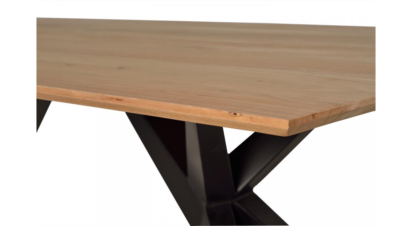 Table à Manger Bois, Métal Marron 180x90x76cm