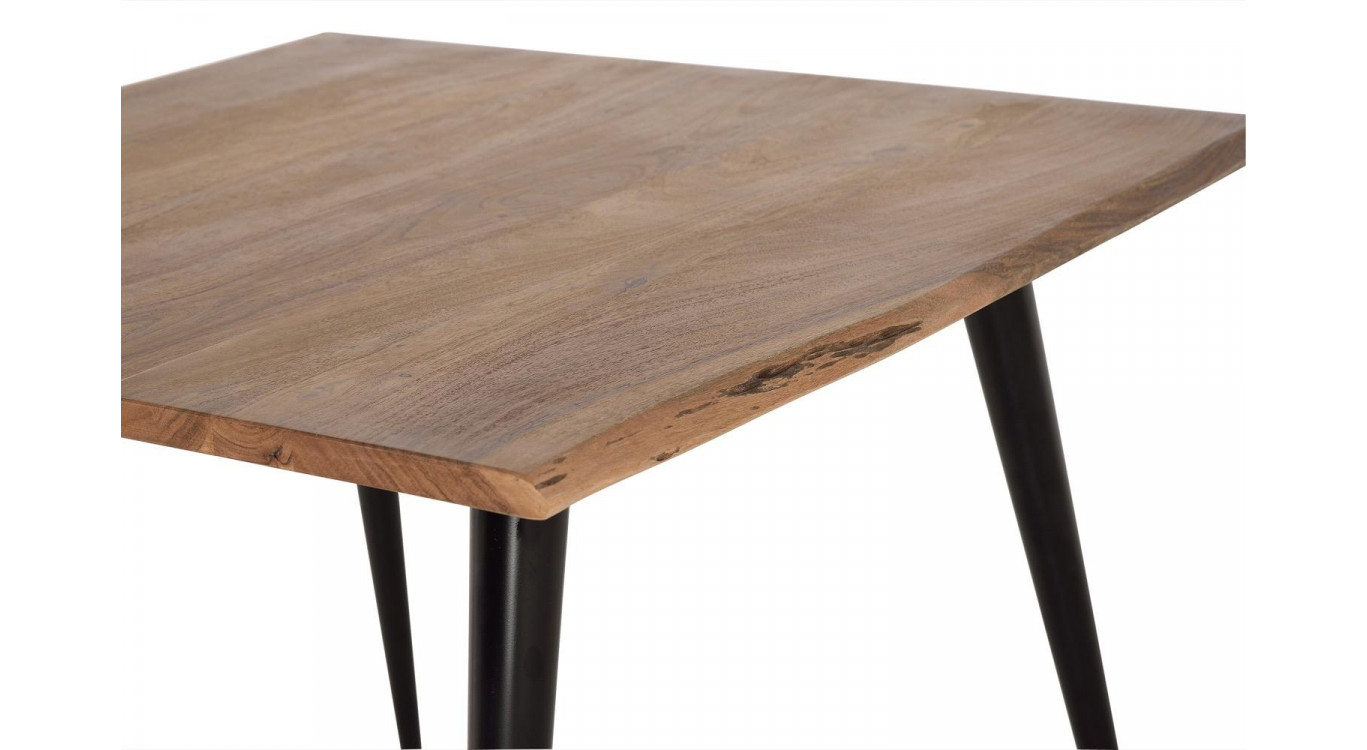 Table à Manger Bois, Métal Marron 100x100x76cm