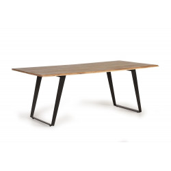 Table à Manger Bois, Métal Marron 205x100x76cm