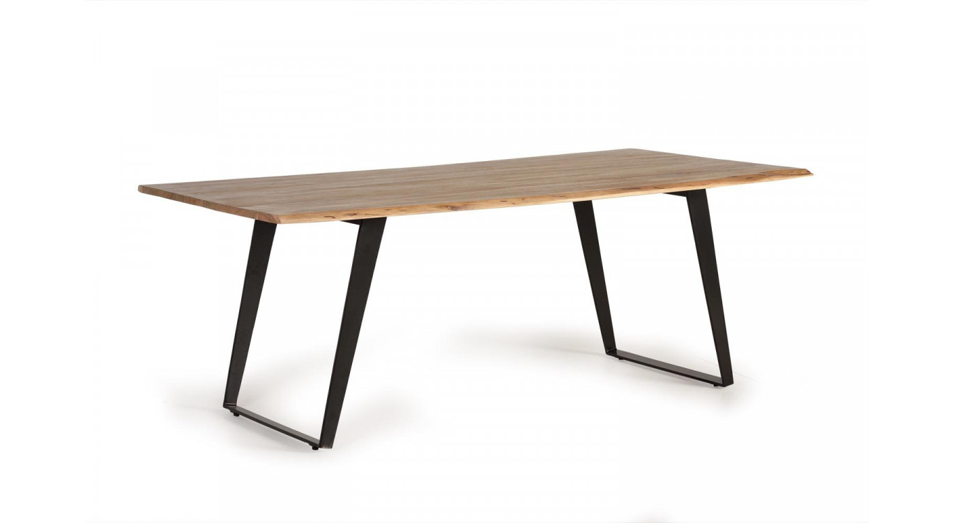 Table à Manger Bois, Métal Marron 205x100x76cm