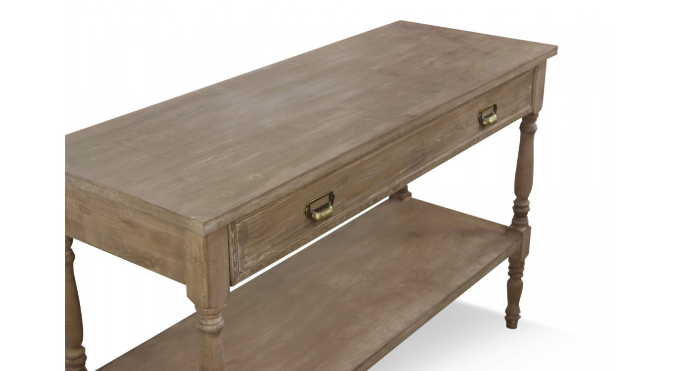 Meuble Console Drapier Bois 1 Tiroir 120x45x77cm