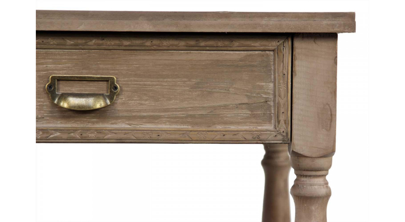 Meuble Console Drapier Bois 1 Tiroir 120x45x77cm