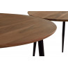 Lot De 3 Tables Basses Bois, Métal Marron 60x60x122cm