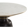 Table Basse Aluminium, Marbre Noir,Or et Blanc 76x76x45cm