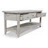 Meuble Console Bois Cerusé Blanc 3 Tiroirs 110x38x45cm