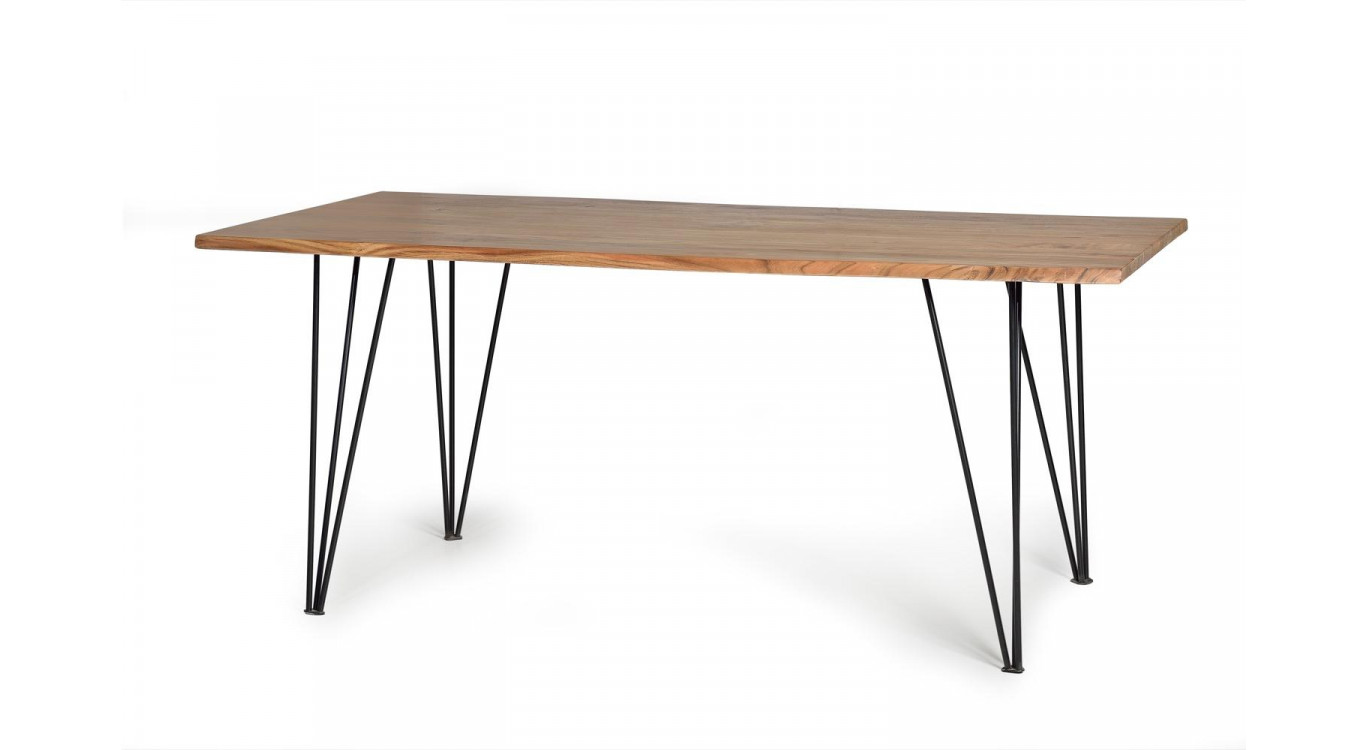 Table à Manger Bois, Métal Marron 200x100x76cm