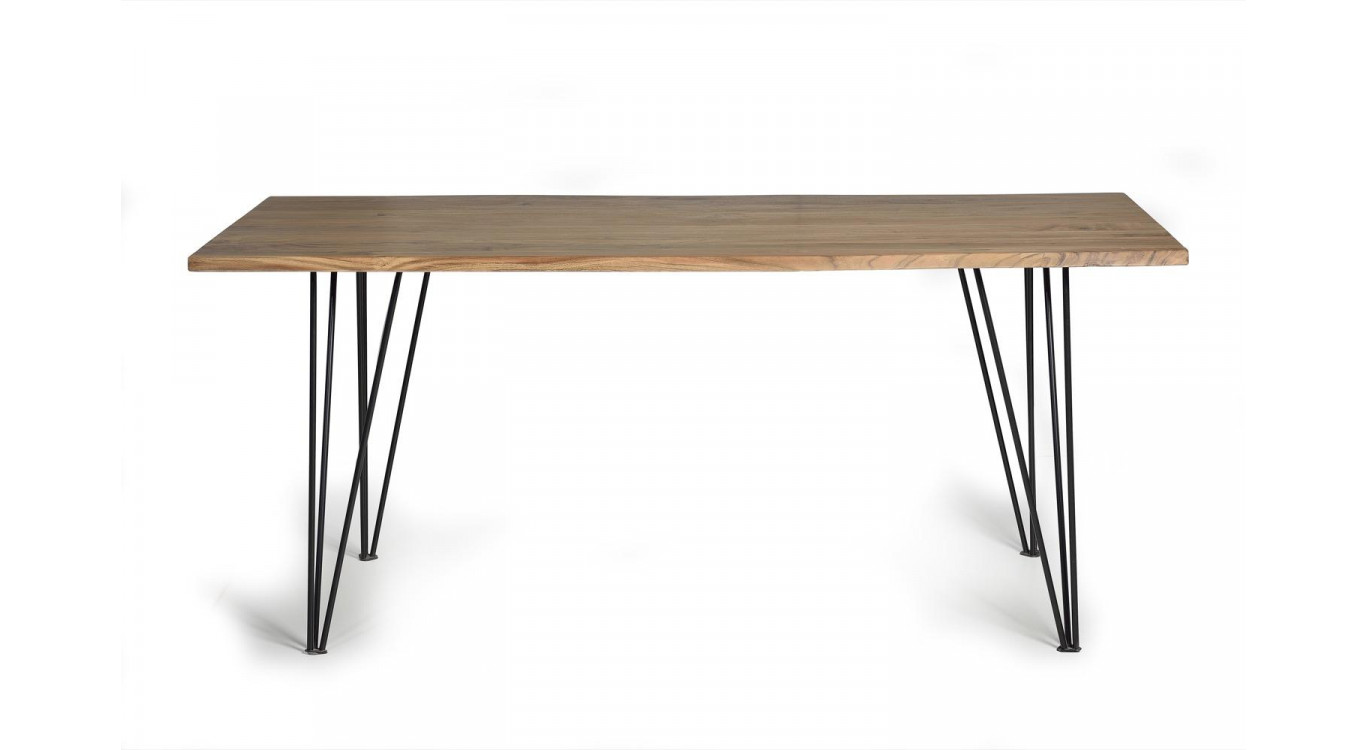 Table à Manger Bois, Métal Marron 200x100x76cm