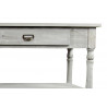 Meuble Console Drapier Bois Cerusé Blanc 2 Tiroirs 190x54x87cm