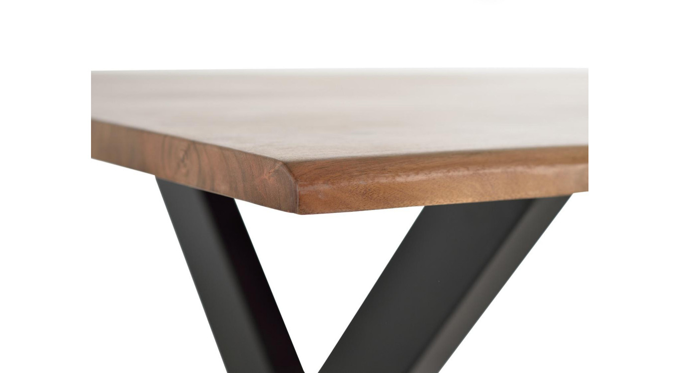 Table à Manger Bois, Métal Marron 160x90x78cm