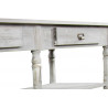 Meuble Console Drapier Bois Cerusé Blanc 2 Tiroirs 190x54x87cm