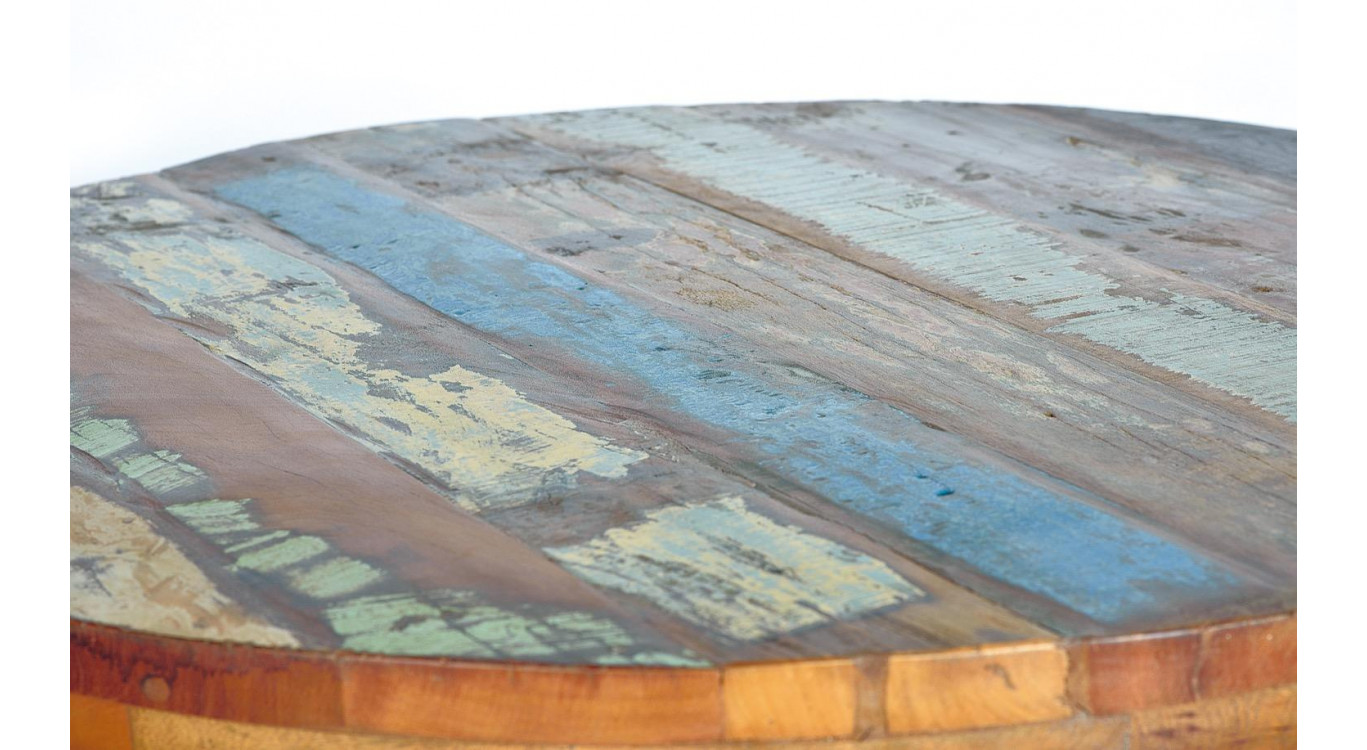 Table à Manger Bois, Métal Marron 90x90x75cm