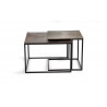 Lot De 2 Tables Basses Fer Bronze 62x62x86cm