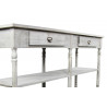 Meuble Console Drapier Bois Cerusé Blanc 2 Tiroirs 190x54x87cm