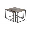 Lot De 2 Tables Basses Fer Bronze 62x62x86cm